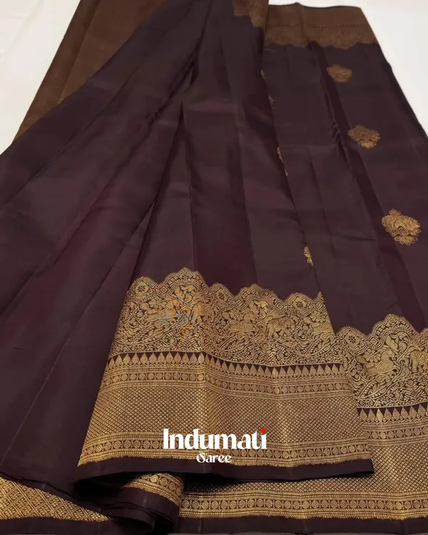 Brown_Color_Pro_Collection_Soft_Banarasi_Silk_Saree_with_Pure_Golden_Zari_work_&_Classy_Blouse_Piece