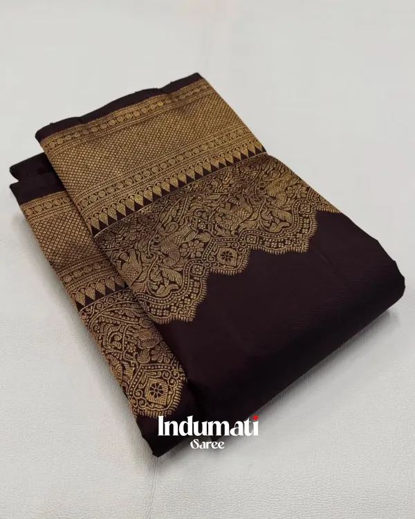Brown_Color_Pro_Collection_Soft_Banarasi_Silk_Saree_with_Pure_Golden_Zari_work_&_Classy_Blouse_Piece