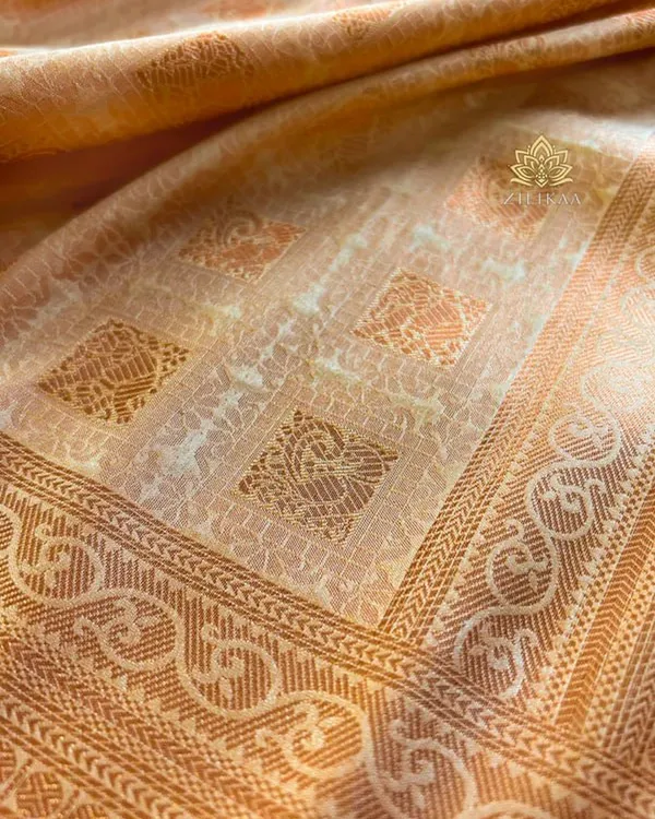 Brown_Cream_Color_Recent_Drop_Soft_Banarasi_Silk_Saree_with_Classy_Bloue_Piece