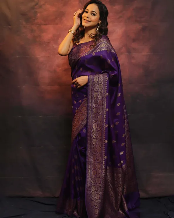 Purle_Color_Elite_Pick_Soft_Banarasi_Silk_Saree_with_Classy_Bloue_Piece