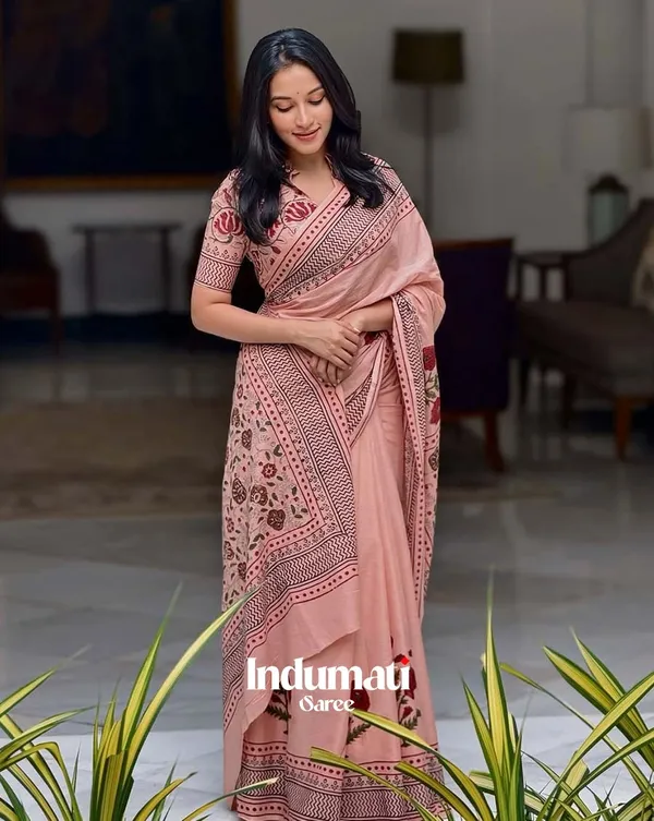 Rosy_Rani_-_Rani_Pink_Linen_Saree_with_Matching_Blouse_Piece