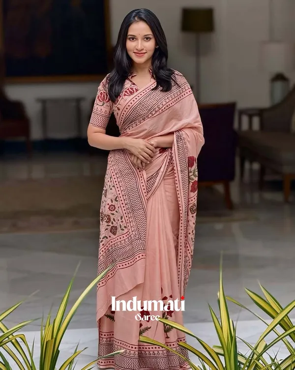 Rosy_Rani_-_Rani_Pink_Linen_Saree_with_Matching_Blouse_Piece