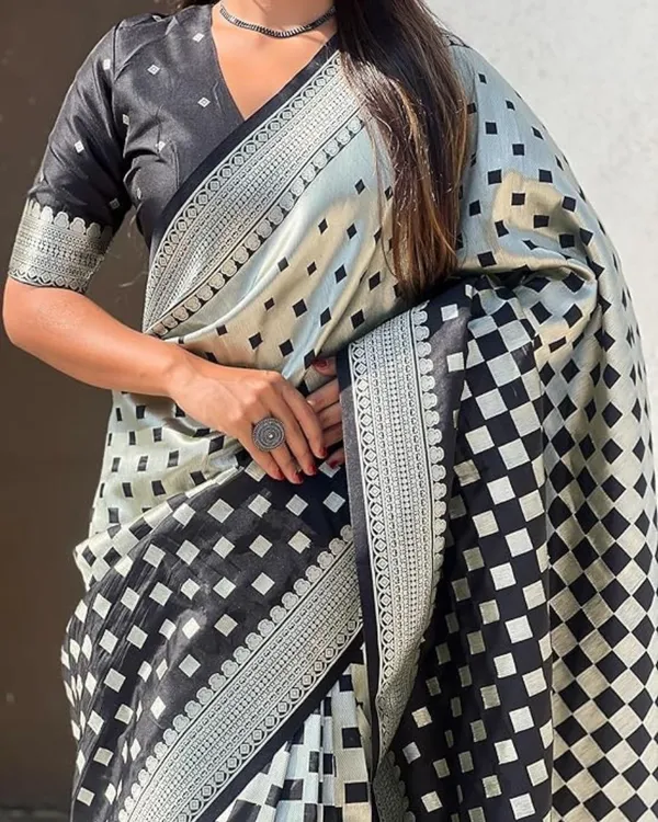 Black_Color_Recently_Added_Soft_Banarasi_Silk_Saree_with_Classy_Bloue_Piece