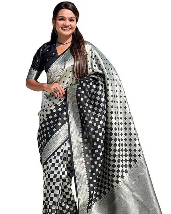 Black_Color_Recently_Added_Soft_Banarasi_Silk_Saree_with_Classy_Bloue_Piece