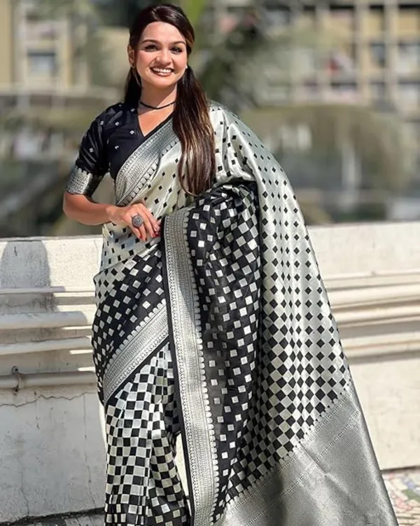 Black_Color_Recently_Added_Soft_Banarasi_Silk_Saree_with_Classy_Bloue_Piece