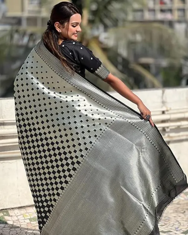 Black_Color_Recently_Added_Soft_Banarasi_Silk_Saree_with_Classy_Bloue_Piece