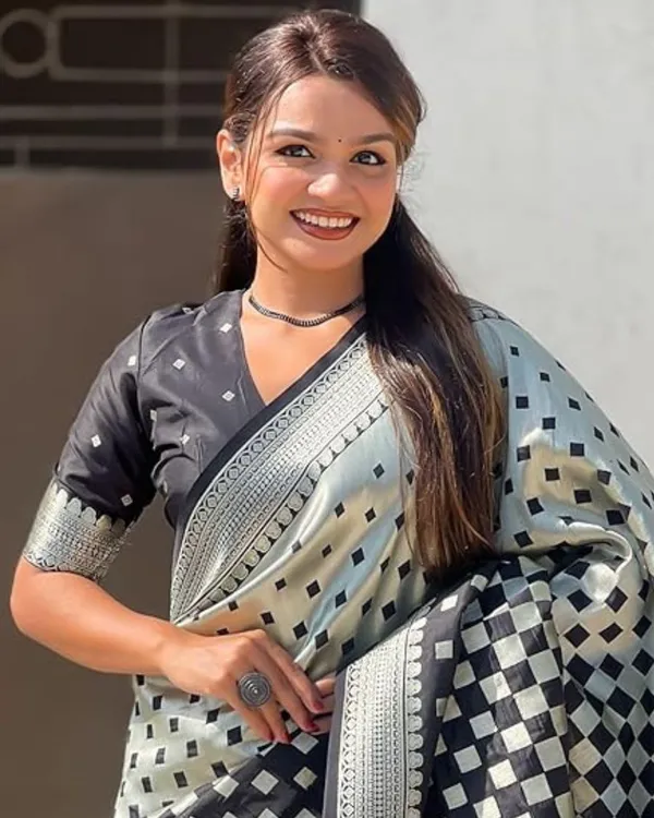 Black_Color_Recently_Added_Soft_Banarasi_Silk_Saree_with_Classy_Bloue_Piece
