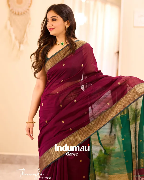 Maroon_Color_Premium_Cotton_Silk_Saree_With_Classy_Blouse_and_tassels