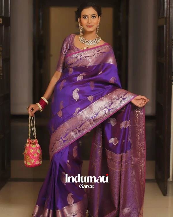 Purple_Color_Customer_FavoriteSoft_Banarasi_Silk_Saree_with_Classy_Blouse_Piece