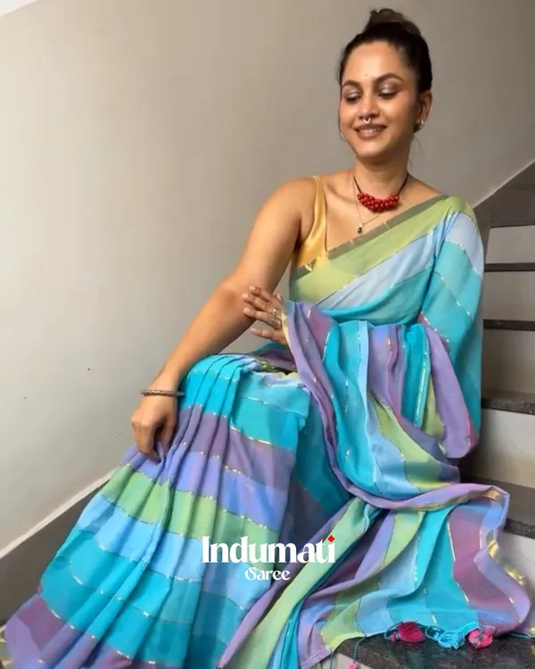 Megha_Kamal_-_Blue_&_Pink_Multi-Stripe_Saree_with_Blouse_Piece
