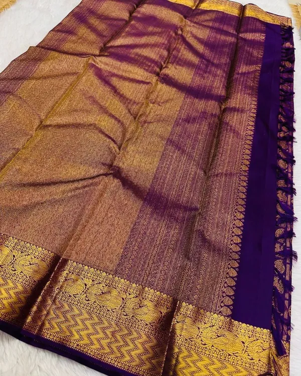 Purple_Color_Best_Seller_Soft_Banarasi_Silk_Saree_with_Pure_Golden_Zari_Work_&_Classy_Bloue_Piece