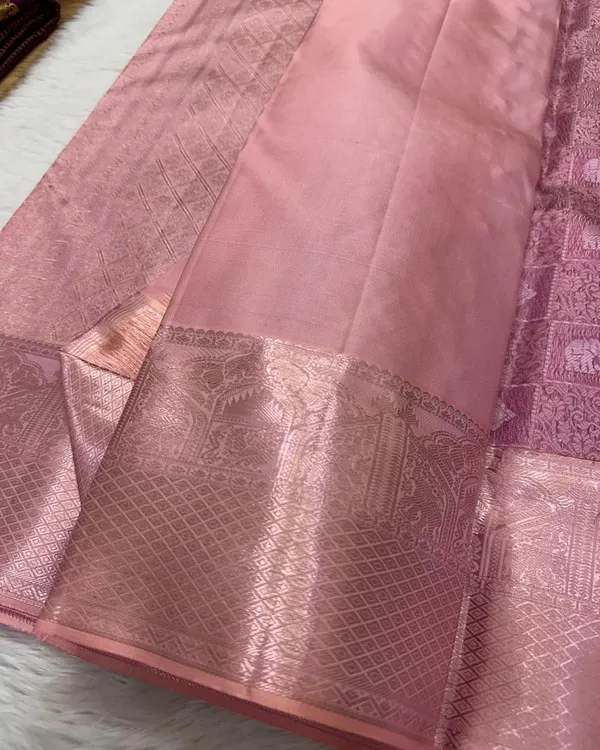 Light_Pink_Color_New_Drop_Soft_Banarasi_Silk_Saree_with_Pure_Golden_Zari_Work_&__Classy_Bloue_Piece