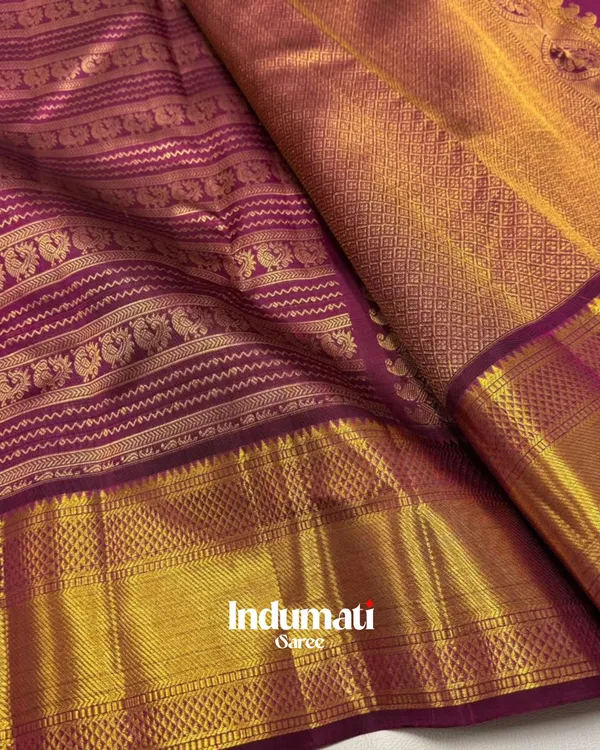 Purple_Color_Recently_Launched_Soft_Banarasi_Silk_Saree_with_Pure_Golden_Zari_work_&_Classy_Blouse_Piece