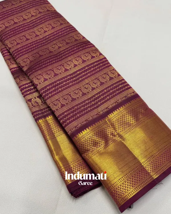 Purple_Color_Recently_Launched_Soft_Banarasi_Silk_Saree_with_Pure_Golden_Zari_work_&_Classy_Blouse_Piece
