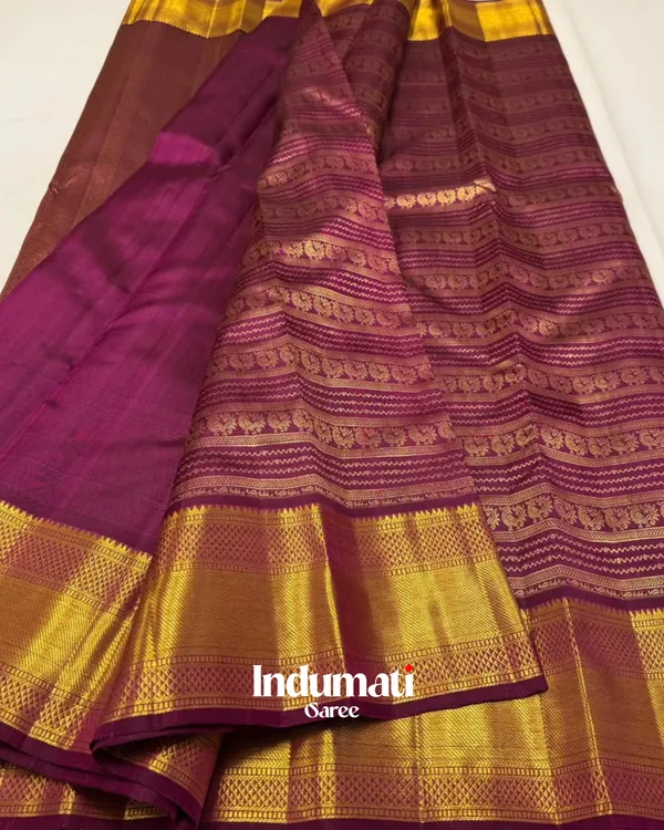 Purple_Color_Recently_Launched_Soft_Banarasi_Silk_Saree_with_Pure_Golden_Zari_work_&_Classy_Blouse_Piece