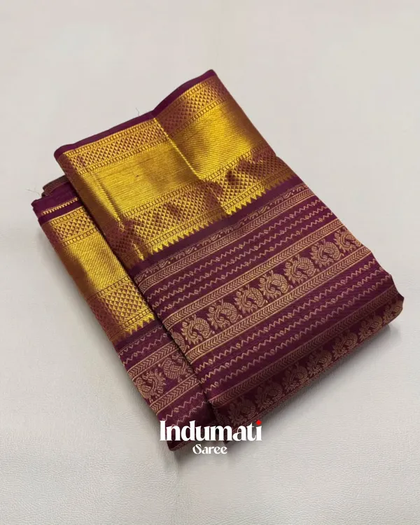 Purple_Color_Recently_Launched_Soft_Banarasi_Silk_Saree_with_Pure_Golden_Zari_work_&_Classy_Blouse_Piece