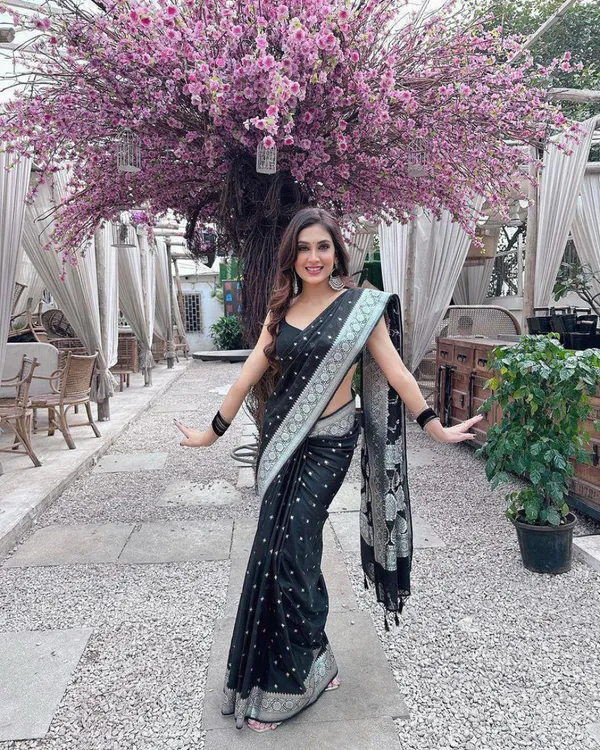 Black_Color_Elite_Pick_Soft_Banarasi_Silk_Saree_with_Classy_Bloue_Piece