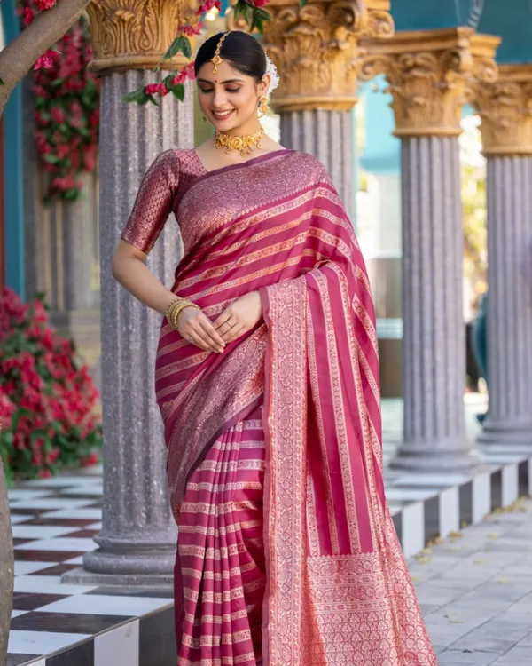 Pink_Color_Fresh_Arrival_Soft_Banarasi_Silk_Saree_with_Classy_Bloue_Piece