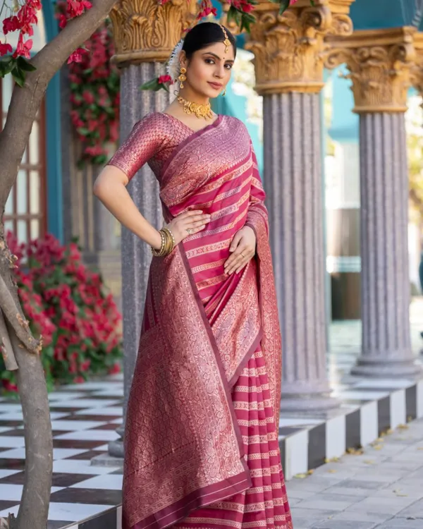 Pink_Color_Fresh_Arrival_Soft_Banarasi_Silk_Saree_with_Classy_Bloue_Piece