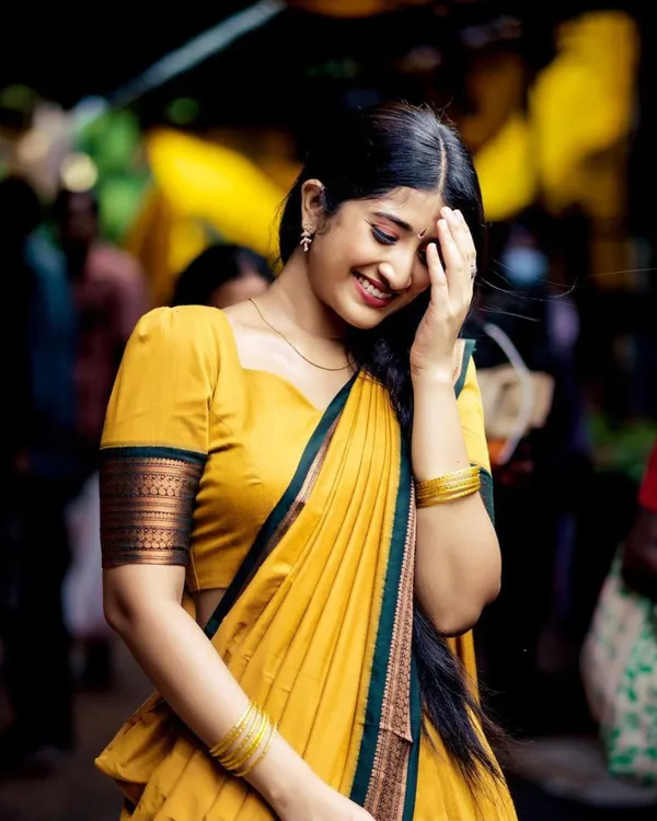 Yellow_Color_Color_Kanchipuram_Zari_Weaving_Half_Saree_With_Blouse__Silk_Dupatta