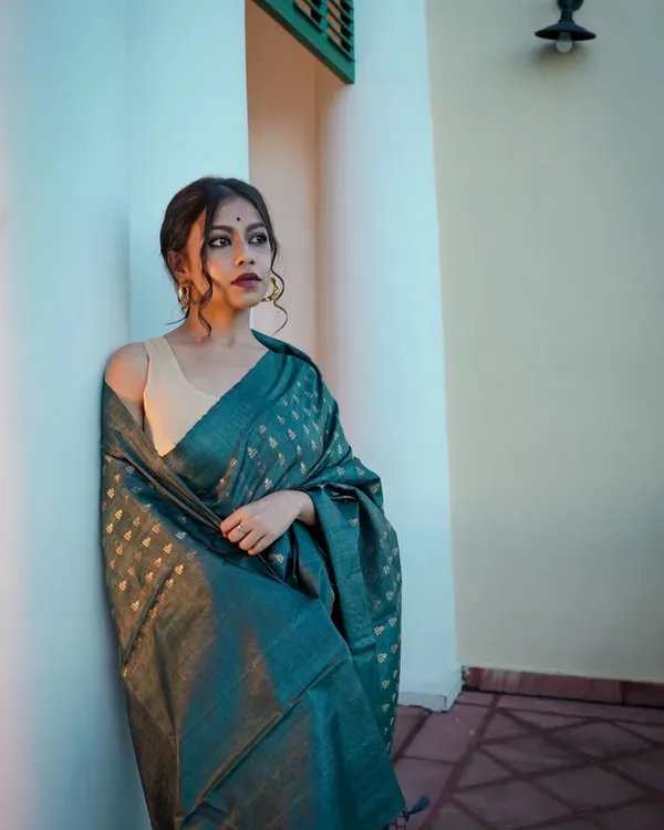 Bottle_Blue_Color_Most_Wanted_Soft_Banarasi_Silk_Saree_with_Classy_Bloue_Piece