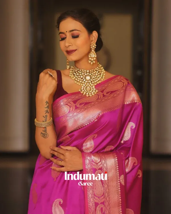 Pink_Color_Updated_Edition_Soft_Banarasi_Silk_Saree_with_Classy_Blouse_Piece