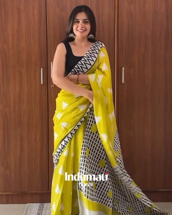 Sunset_Noir_-_Lemon_Yellow_Linen_Saree_with_Black_Blouse