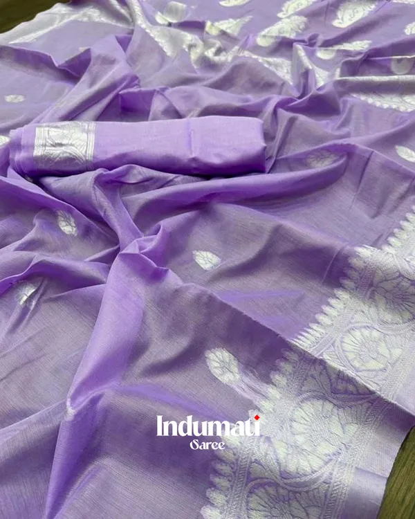 Lavender_Color_Premium_Cotton_Silk_Saree_With_Blouse_Piece
