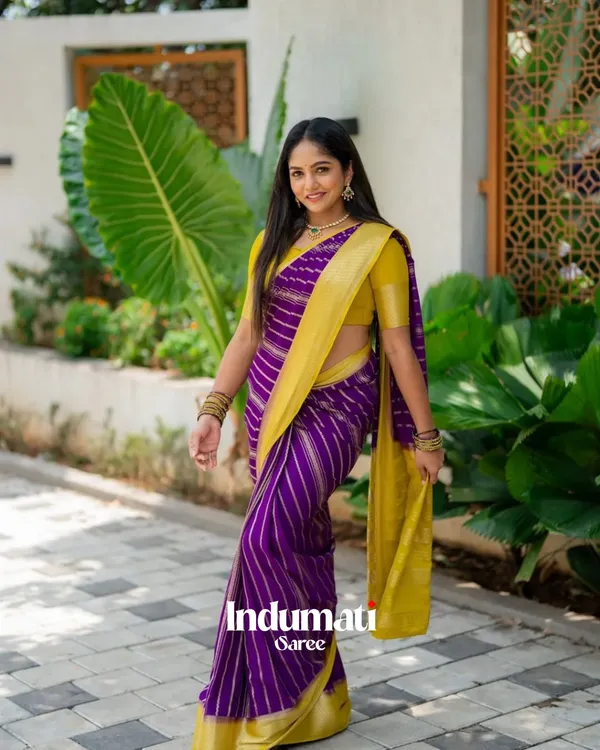 Purple_and_YellowColor_Color_Fresh_Soft_Banarasi_Silk_Saree_with_Classy_Blouse_Piece