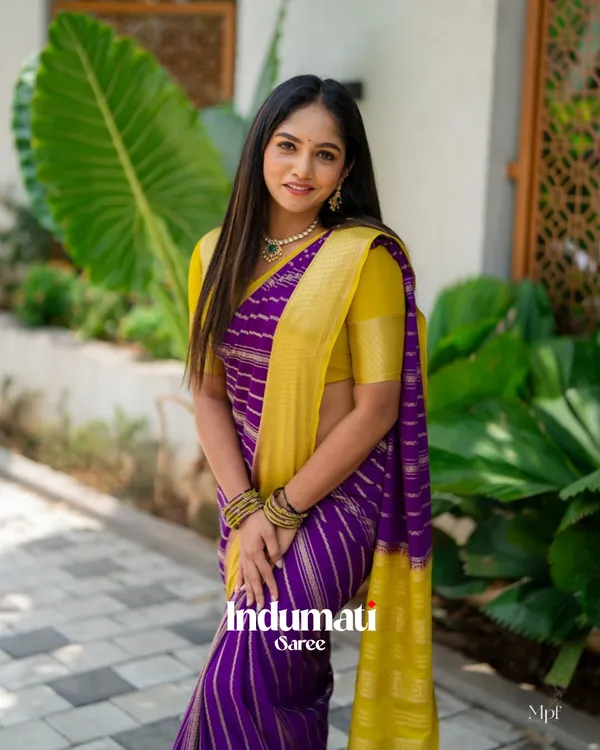 Purple_and_YellowColor_Color_Fresh_Soft_Banarasi_Silk_Saree_with_Classy_Blouse_Piece
