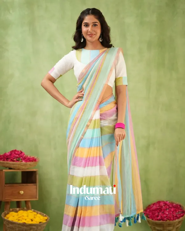 Pastel_Multicolor_Striped_Mulmul_Cotton_Saree_Saree_with_Blouse_Piece