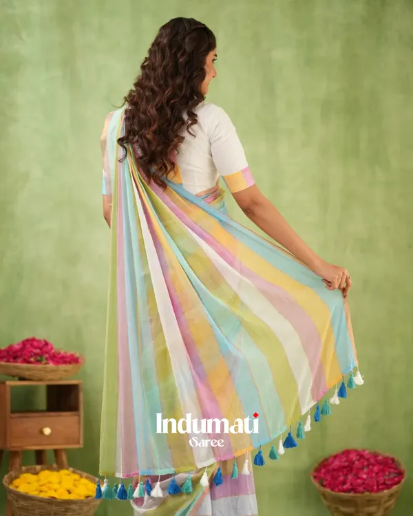 Pastel_Multicolor_Striped_Mulmul_Cotton_Saree_Saree_with_Blouse_Piece