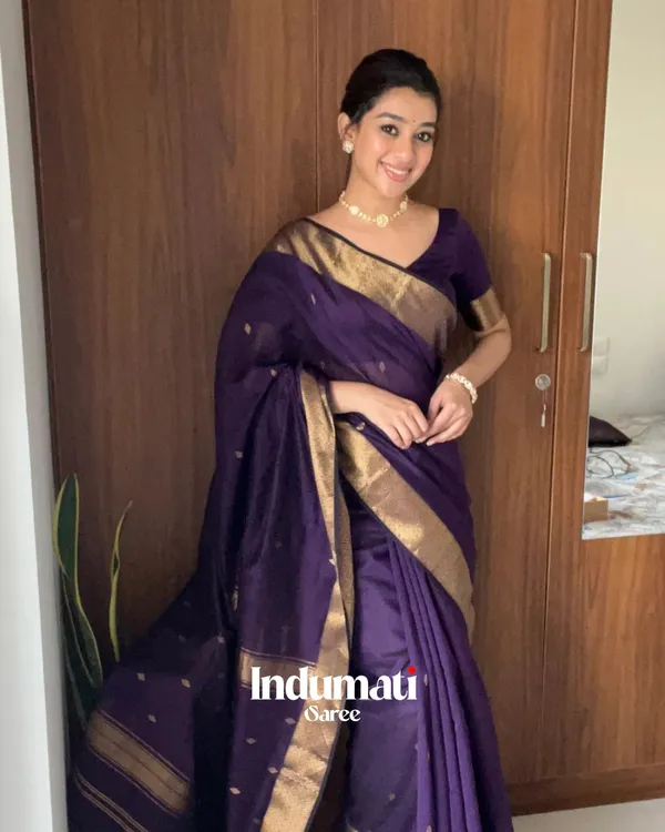 Purple_Color_Premium_Cotton_Silk_Saree_With_Classy_Blouse