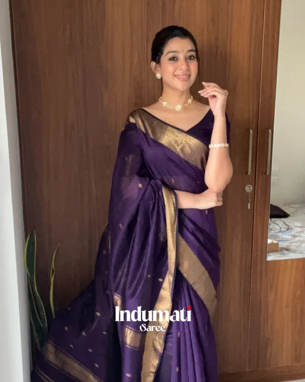 Purple_Color_Premium_Cotton_Silk_Saree_With_Classy_Blouse