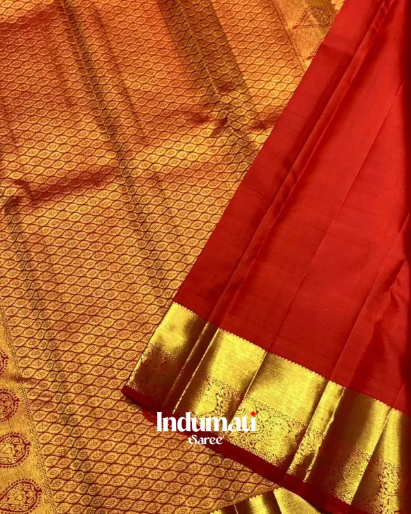 Red_Color_Exclusive_Soft_Banarasi_Silk_Saree_with_Pure_Golden_Zari_work_&_Classy_Blouse_Piece