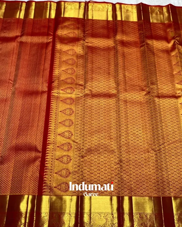 Red_Color_Exclusive_Soft_Banarasi_Silk_Saree_with_Pure_Golden_Zari_work_&_Classy_Blouse_Piece