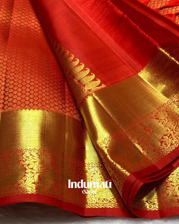 Red_Color_Exclusive_Soft_Banarasi_Silk_Saree_with_Pure_Golden_Zari_work_&_Classy_Blouse_Piece