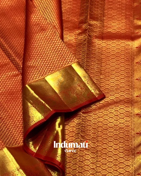 Red_Color_Exclusive_Soft_Banarasi_Silk_Saree_with_Pure_Golden_Zari_work_&_Classy_Blouse_Piece
