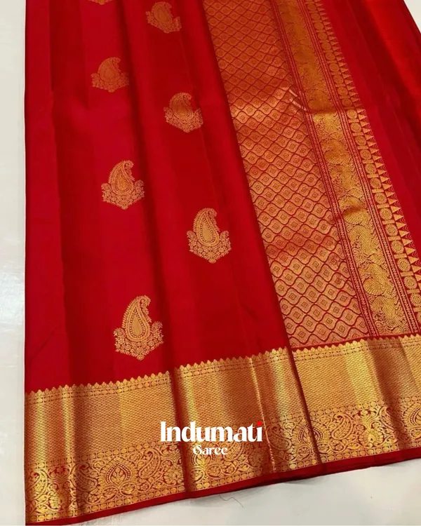 Red_Color_Latest_Arrival_Soft_Banarasi_Silk_Saree_with_Pure_Golden_Zari_work_&_Classy_Blouse_Piece