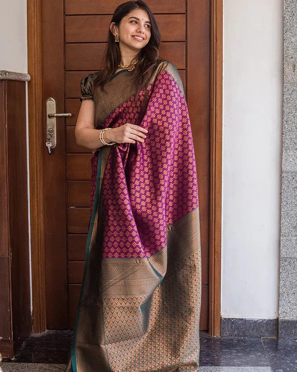 Purple_Color_Latest_Drop_Soft_Banarasi_Silk_Saree_with_Classy_Bloue_Piece