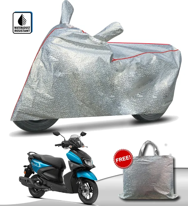 Silver_Waterproof_Full_Body_Two_Wheeler_Cover_For_Yamaha_Cygnus_Ray_ZR_BS6