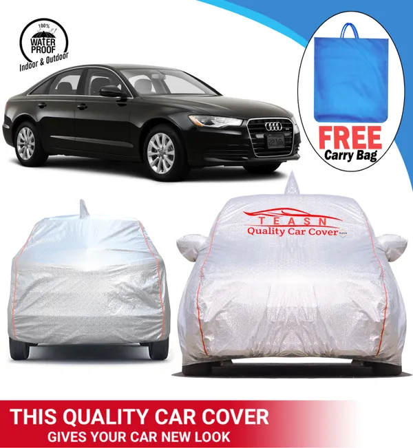 Silver_&_Grey_UV_Protected_Car_Body_Cover_For_Audi
