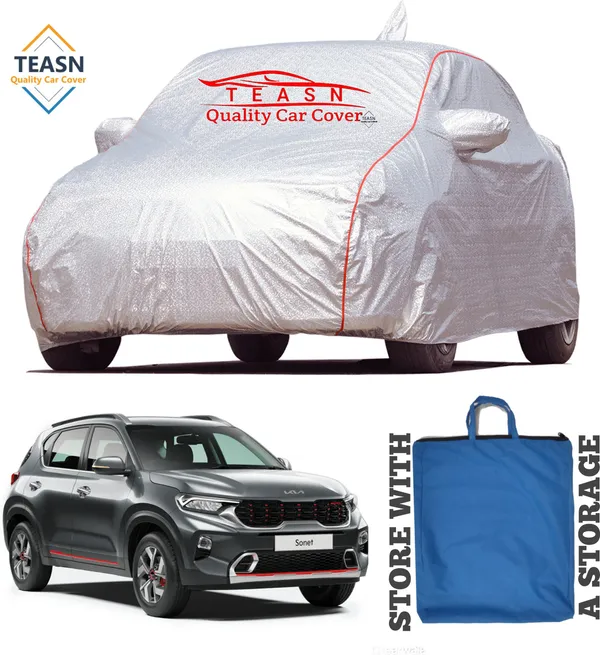 Silver_&_Grey_UV_Protected_Car_Body_Cover_For_Kia