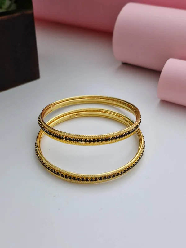 18K_Gold_Plated_Black_Bead_Daily_Wear_Bangles_|_Set_of_2_(1_Pair_Set_for_Both_Hands)