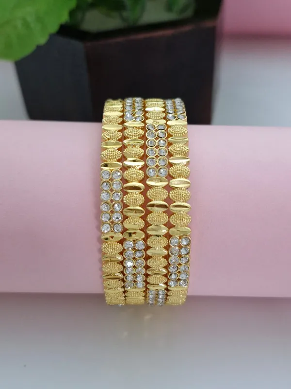 18K_Gold_Plated_Cubic_Zirconia_Studded_Designer_Kangan_|_Set_of_2_(1_Pair_Set_for_Both_Hands)