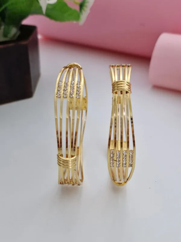 18K_Gold_Plated_Multi-Strand_Wire_CZ_Studded_Cuff_Bangles_(1_Pair_-_Set_of_2_for_Both_Hands)_|_Modern_Layered_Gold_Bangle_Set