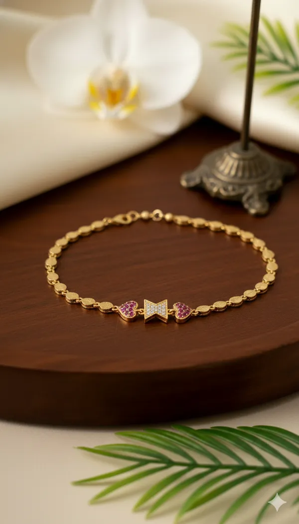Gold_Heart_Design_Bracelet_For_Women