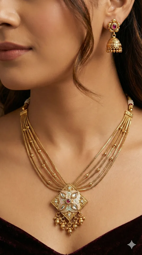 square_meenakari_necklace_set