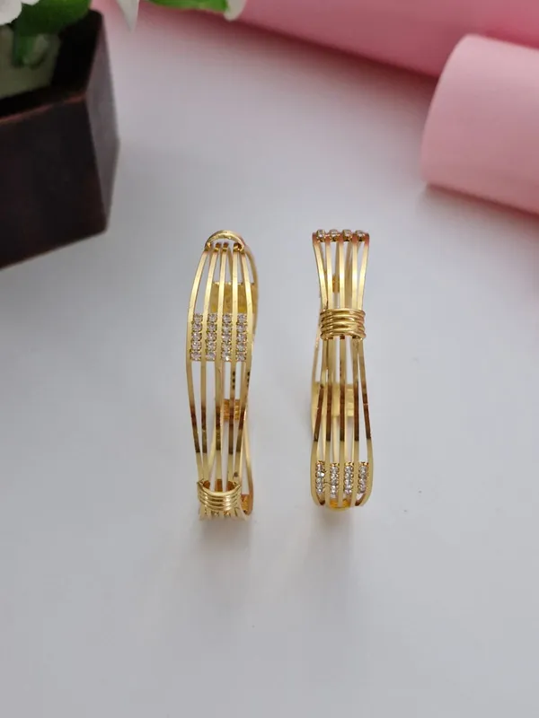 18K_Gold_Plated_Multi-Strand_Wire_CZ_Studded_Cuff_Bangles_(1_Pair_-_Set_of_2_for_Both_Hands)_|_Modern_Layered_Gold_Bangle_Set
