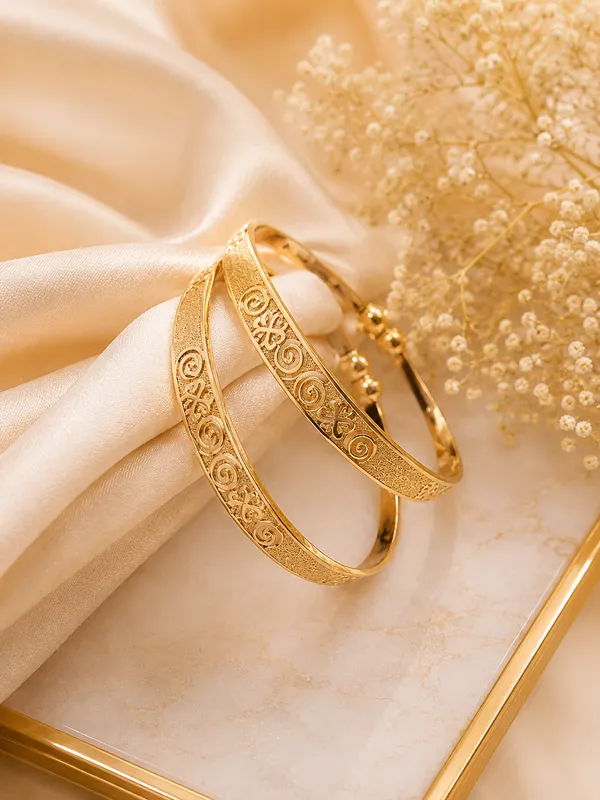 Royal_Textured_Filigree_Gold-Plated_Open-Ended_Bangle_Set_(Pair)